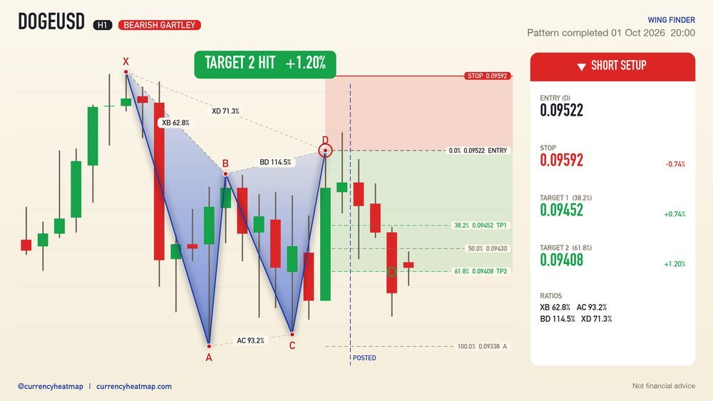 DOGEUSD recorded result card