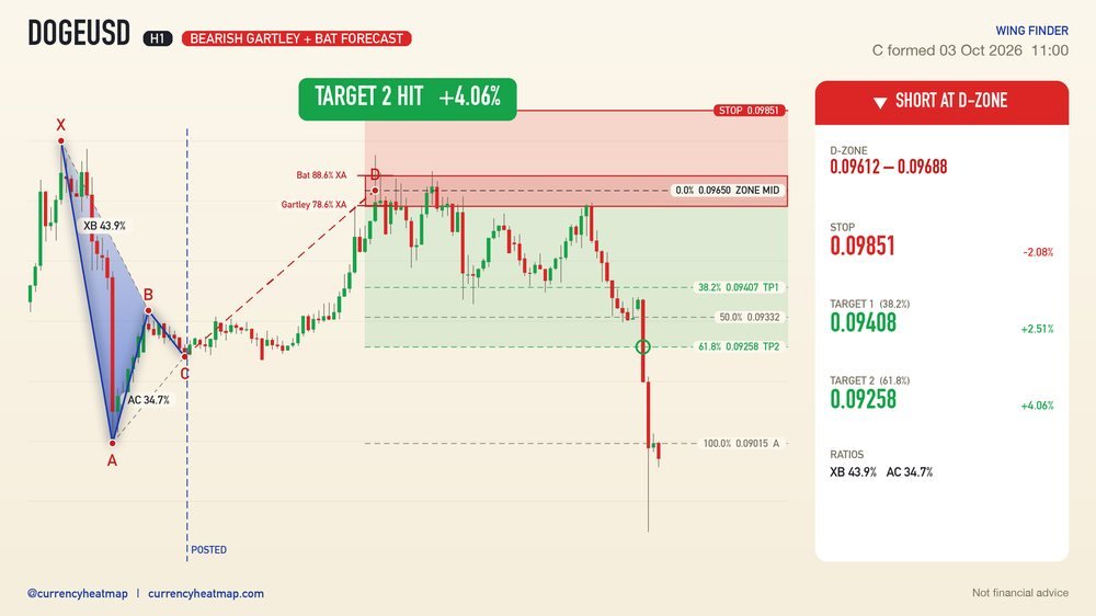 DOGEUSD recorded result card