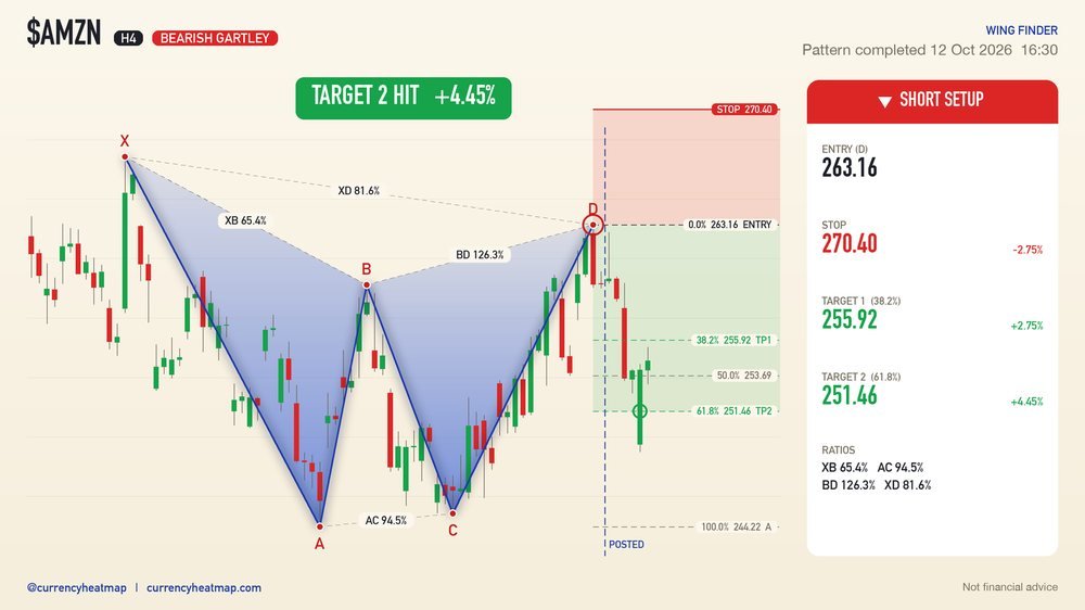 AMZN recorded result card